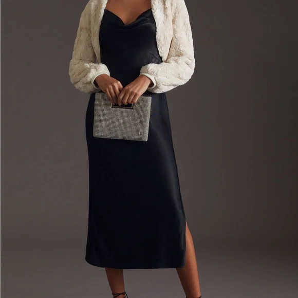 Maeve Cream Faux Fur Shrug - Picture 4 of 6